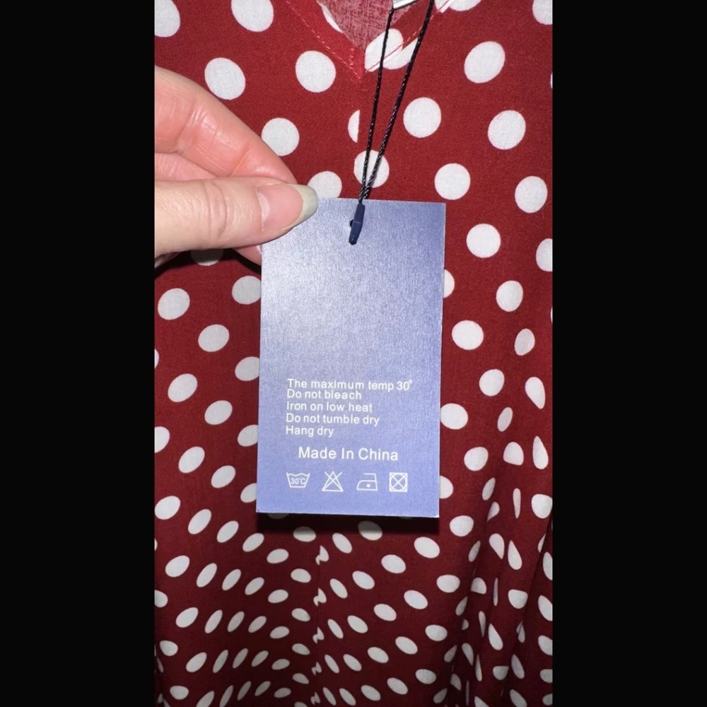 LILBETTER Women V-Neck Polka Dot Print Spaghetti Strap Boho Long Maxi Dress NWT - Picture 5 of 8